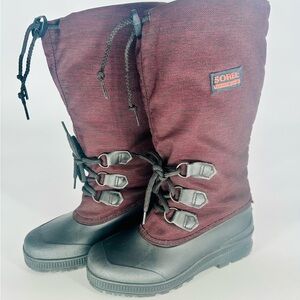 SOREL Boots Womens Size 8 Marroon Tall  Kaufman Canada Insulated Snowcap Boots